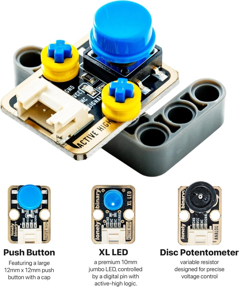 LONELY BINARY طقم بدء TinkerBlock ESP32-S3 – لوحة تطوير ESP32-S3 WiFi و Bluetooth بسعة 16MB فلاش، لوحة توسيع S3، 12 مستشعرات معيارية قابلة للتوصيل والتشغيل – متوافقة مع Arduino IDE و ESP-IDF - Image 4